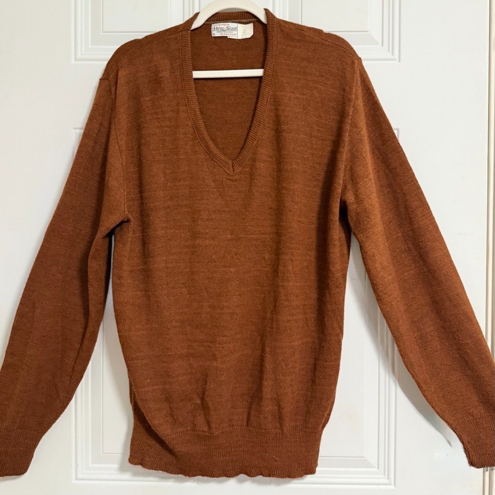 King Size Brockton, Mass Sweater SZ Large Tall Fall Timeless Classic Layer Up